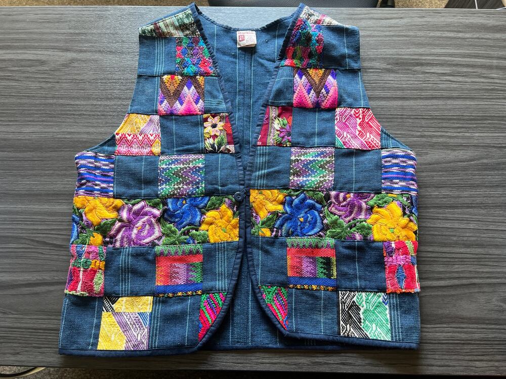Maya Works Embroidered Vest Guatemala Large Vintage